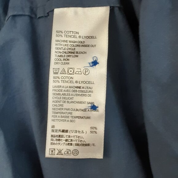 Tommy Bahama Button Down 3XL Dark Blue Long Sleeve Button Lyocell/Cotton Blend - Picture 4 of 8